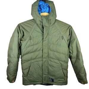 Oakley‎ Puffer Jacket Men S Duck Down Feathers Olive Green Hooded Ski Snowboard